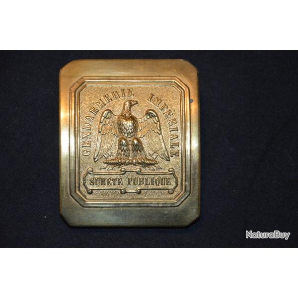 PLAQUE DE BAUDRIER (CEINTURON) GENDARMERIE IMPERIALE-2 EMPIRE-NAPOLEON III-GUERRE 1870/71