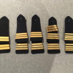 Lot de 5 paires d'épaulettes d'officier