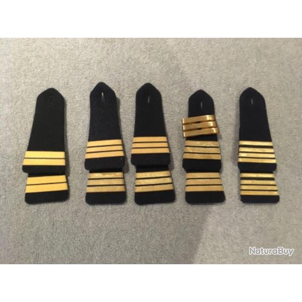 Lot de 5 paires d'paulettes d'officier