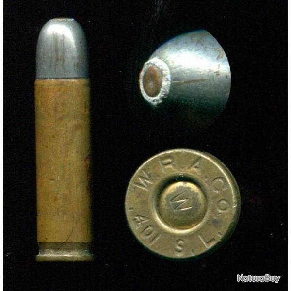 .401 Winchester Self Loading - WRACo - balle tame pointe plomb avec insert cuivre (voir photo)