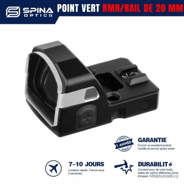 SPINA OPTICS 1x17x24 Vision  points verts-20 mm base -LIVRAISON GRATUITE !!