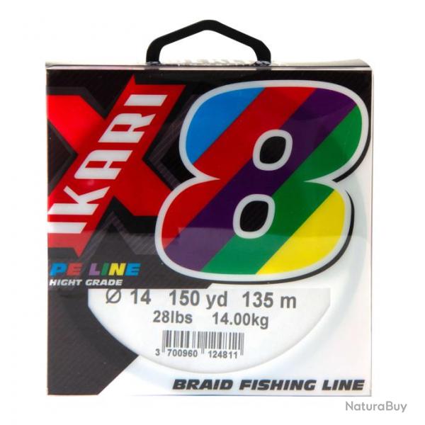 Tresse Ikari 8 brins multicolors 250m 0.25mm/24kg