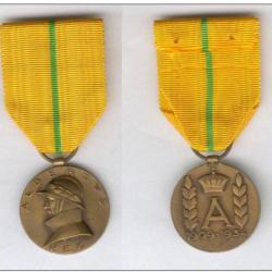 BELGIQUE- DECORATION  MEDAILLE COMMEMORATIVE REGNE ALBERT 1909 1934