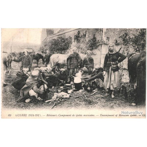 CPA Carte Postale France Ribcourt Campement de spahis marocains guerre 1914-15