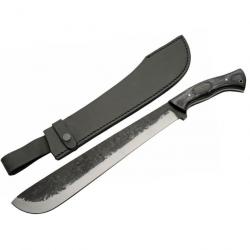 Couteau Rite Edge Machette Lame Acier Carbone Manche Bois Etui Cuir PA203509