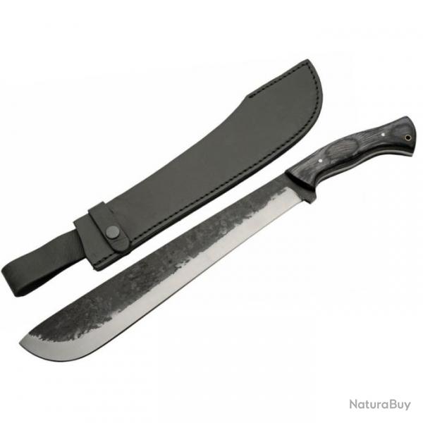 Couteau Rite Edge Machette Lame Acier Carbone Manche Bois Etui Cuir PA203509