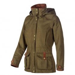 Manteau femme en toile imperméable vert sapin