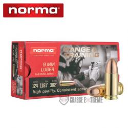 50 Munitions NORMA Range & Training Cal 9mm Luger 124gr FMJ