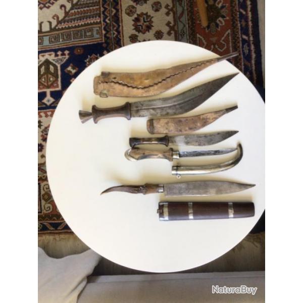 Lot de 4 couteaux artisanaux marocains