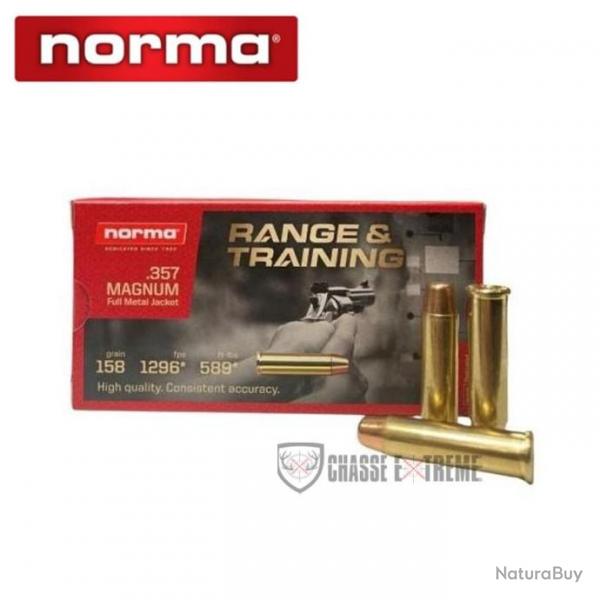 50 Munitions NORMA Range & Training Cal 357 Mag 157gr JHP