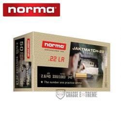 50 Munitions NORMA Jaktmatch Cal 22 Lr 40Gr LRN