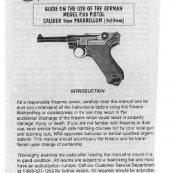 notice LUGER P08 EN ANGLAIS (envoi par mail) - VENDU PAR JEPERCUTE (m2219)