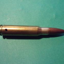 1 munition 308 Winchester PPU, étui laiton, balle blindée cuivrée, neutralisée