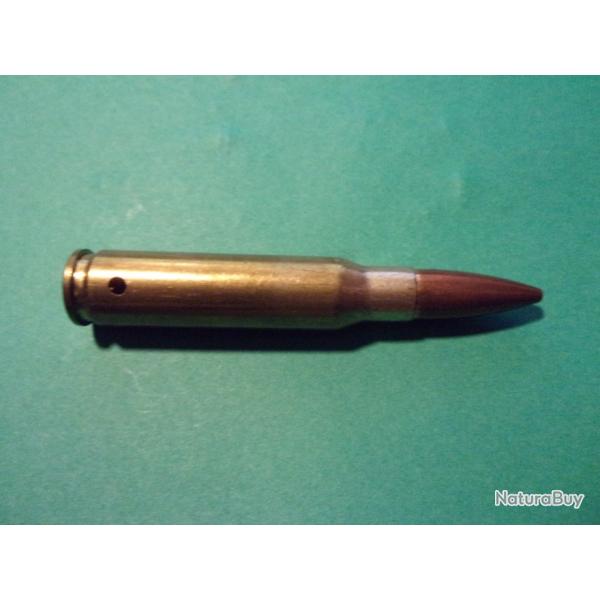 1 munition 308 Winchester PPU, tui laiton, balle blinde cuivre, neutralise