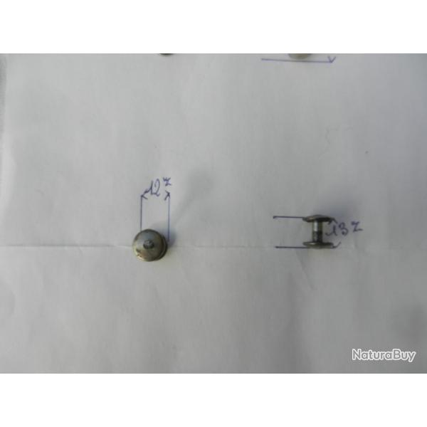 2 rivets  pour bretelle de fusil ou carabine militaire ou de chasse