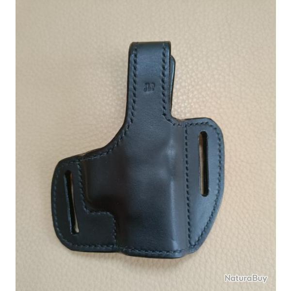 Holster cuir noir Droitier OWB pour GLOCK 26