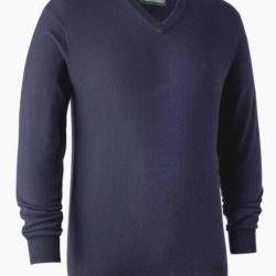 Pull en tricot col V Kingston bleu DEERHUNTER-S