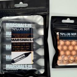 PACK PAPiLL0N N0iR Armament/ MARSHALS / 20 BILLES CAL.43 CUIVRE ET 5 CAPSULES 12G MARSHALS BLACK POW