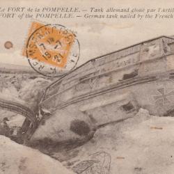 CPA - le Fort de La Pompelle Tank Allemand Cloue par L artillerie Française