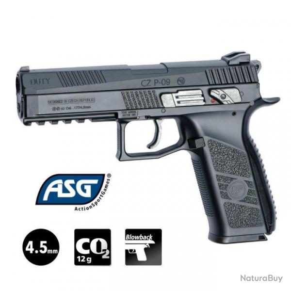 PISTOLET CZ 75 P-09 Noir - Blowback - 4.5mm PLOMB ou BB - CO