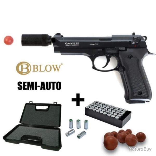 PISTOLET GOMME COGNE BLOW F92 Noir - 9MM PAK