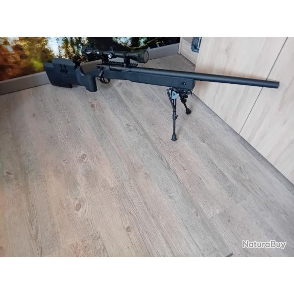 airsoft Sniper FN HERSTAL 1,7 joule avec lunette optique et bipied