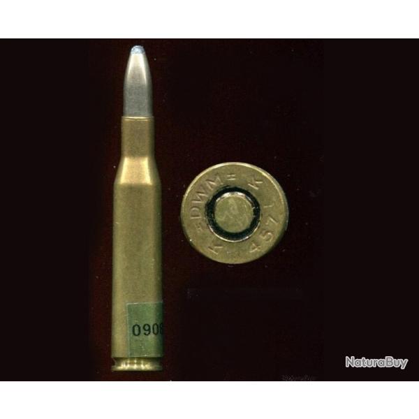 6.5 x 58 Mauser Portugais - RARE - marquage : DWM K 457 K - balle nickel pointe plomb
