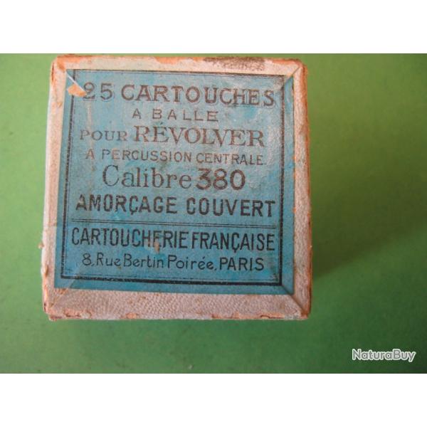 Une boite vide de 25 cartouches cal 380 "amorcage couvert Cartoucherie Francaise