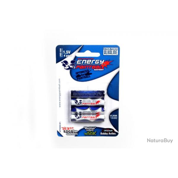 Batteries Energy Paintball Pack de 4 Aaa Alkaline (LR03)