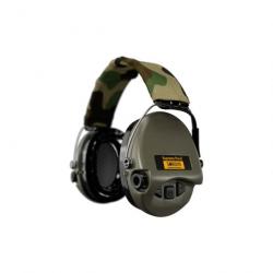 CASQUE ANTIBRUIT SORDIN SUPREME PRO-X LED VERT ET BANDE CAMO VERT