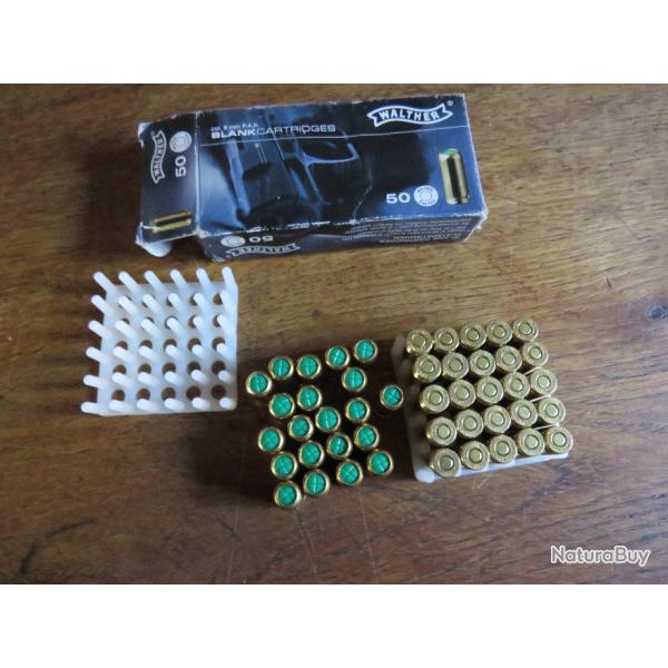 Munitions boite de 46 cartouches  blanc Walther cal 9mm