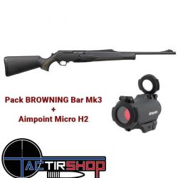 Pack Carabine BROWNING Bar Mk3 Composite Black avec point rouge Aimpoint micro H2