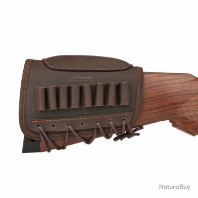 Cartouchière De Crosse Kaki Pour Fusil - 7 Balles, Avec Appui-joue, En Nylon