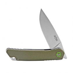 Couteau S-TEC Kangaroo Green Lame Acier Sandvik 14C28N Manche G10 Clip Linerlock  STTS501GN