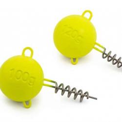 Tête Plombée Fox Rage Pelagic Screws UV Yellow 120g A l'unité UV Yellow