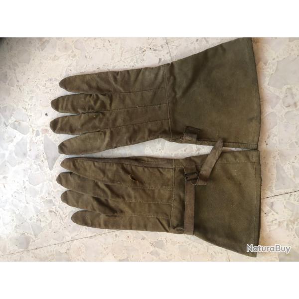 paire de gants de motocycliste militaire Mle 1935, dat 2 guerre 1939, motard arme & gendarmerie