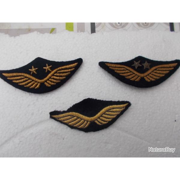 3 insignes de casquette aviation , bon tat