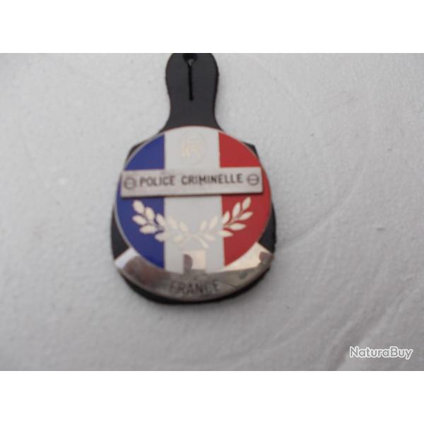 insigne sur cuir police criminelle,tat neuf,tat neuf