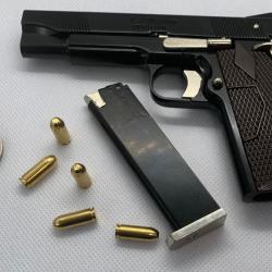 COLT 1911 Noir avec 1 chargeur, 5 munitions + Holster + Boite (Miniature de simulation -130mm large)