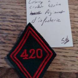 Losange à crochet 420e régiment d'infanterie