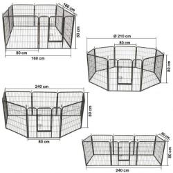 Parc à Chiots, enclos pour chiens et autres animaux, 8 panneaux 80x80, modulable neuf