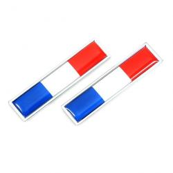 Lot de 2 autocollants 3D - Drapeau Français