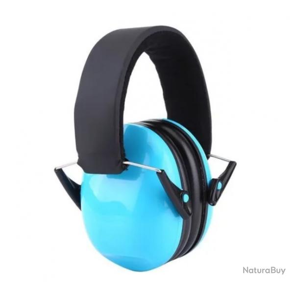 Casque Antibruit Pliable SNR 27dB - Pour Adultes et Enfants - Noir et Bleu