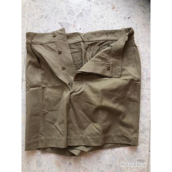 SHORT militaire Mle 1945 cachet Arme 1953 toile beige colonies fabriquant LABORIE Indochine Algrie