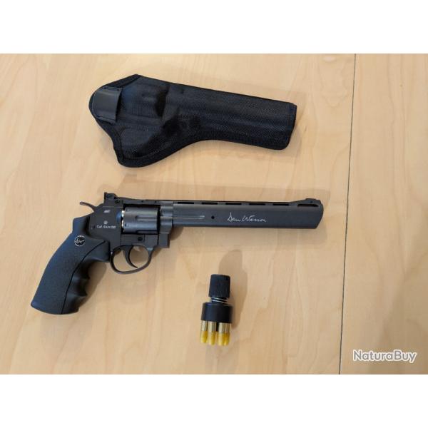 Rvolver Dan Wesson 8" Low Power Black ASG  co2 + holster + speed loader