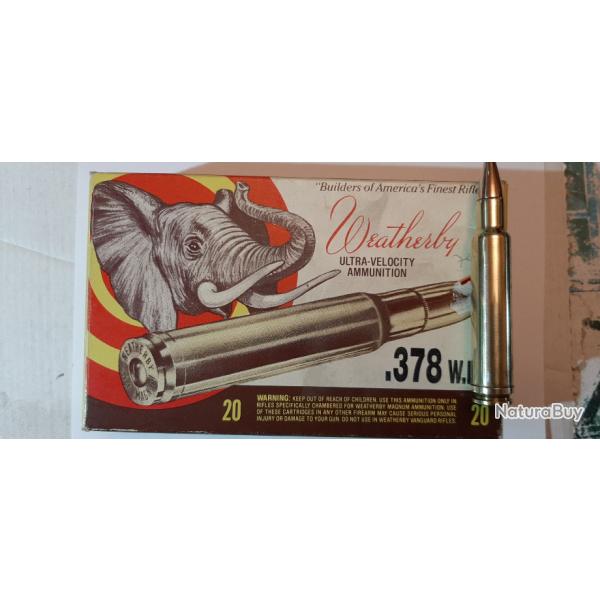 cartouche neutralise 378 weatherby magnum