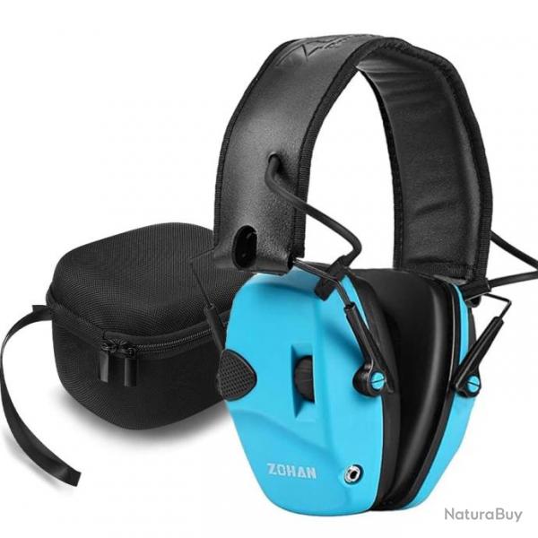 Casque anti-bruit lectronique - LIVRAISON GRATUITE - Bleu