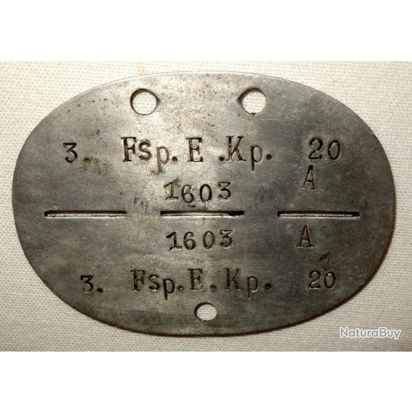 PLAQUE d'IDENTIFICATION de PARA ALLEMAND de la SECONDE GUERRE.  /8774