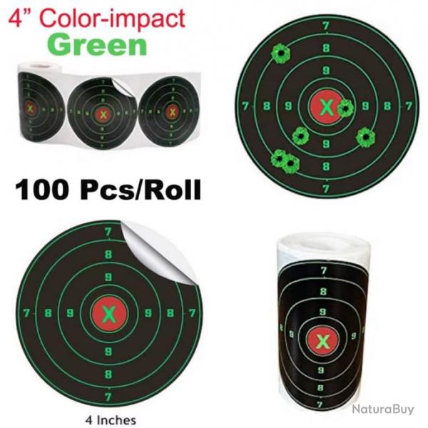 Rouleau  de 100 Cibles auto-adhsives - Cible ractive (4)