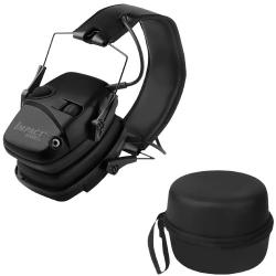 Casque de Tir Audio Électronique avec Amplification Sonore et Protection Audit Réduction Bruit Noir